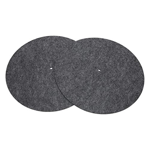 Vibrivio Schallplattenspieler Soft Slipmat Vinyl Plattenspieler Pad, 2 Stück, Weiche LP Vinyl Schallplattenspieler Slipmat, verhindert statische Aufladung, reduziert Vibrationen, kompatibel mit allen von Vibrivio