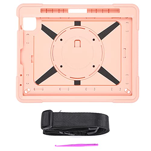 Vibrivio Tablet-Hülle, 360 Grad drehbarer Ständer, Tablet-Schutzhülle, Handschultergurt für iPad Air 4 10,9 Zoll (27,7 cm), Rosa von Vibrivio