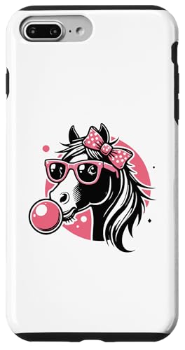 Hülle für iPhone 7 Plus/8 Plus Stilvolles Pferd mit Sonnenbrille und Kaugummi, Vintage-Design von Victory Thru Vision