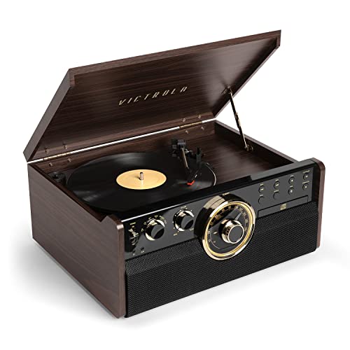 Victrola VTA-270B-ESP Empire Bluetooth 6/1 Mid Century Turntable Entertainment System (Espresso) von Victrola