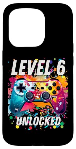 Hülle für iPhone 15 Pro Gaming Vintage, 6-jähriger Junge, Mädchen, Gamer zum 6. Geburtstag von Video Game Vintage Gammer Birthday Gifts Girl Boy