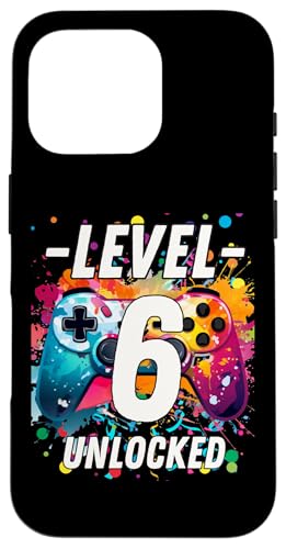 Hülle für iPhone 16 Pro Gaming Vintage, 6-jähriger Junge, Mädchen, Gamer zum 6. Geburtstag von Video Game Vintage Gammer Birthday Gifts Girl Boy