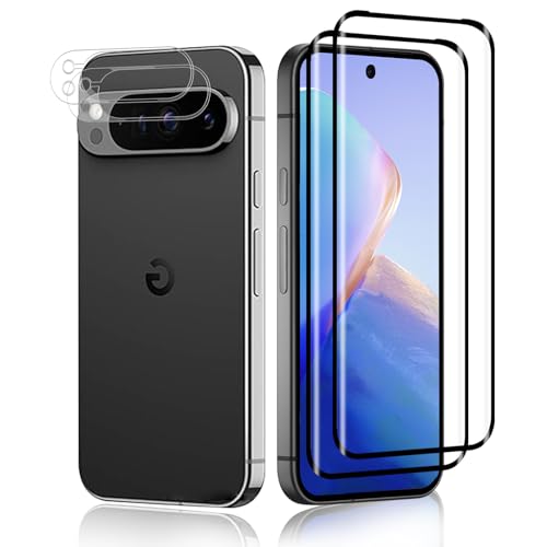 2+2 Stück Schutzfolie für Panzerglas für Google Pixel 9 Pro, 2 Stück Schutglas und 2 Stück Kameraschutz, 9H Kratzfest Panzer Schutz Glas Folie, Blasenfrei, Fingerabdruck, HD Kamera Displayschutzfolie von VideoSecu