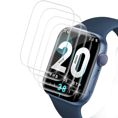 Schutzfolie für Panzerglas für Apple Watch Series 7/8/9 41mm, 4 Stück Anti Kratzer Flexible TPU Folie für iWatch 9 41mm Schutzglas, Ultra-Klar Displayfolie für Apple Watch 8 41mm Displayschutz von VideoSecu