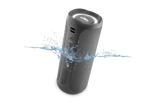 Vieta Pro Leistungsstarker Bluetooth-Lautsprecher, wasserdicht, 10-Stunden-Akku, Mikrofon, großer Lautsprecher, True Wireless, Aux In, USB, Sprachassistent und Lichtsystem | #Party Schwarz von Vieta Pro