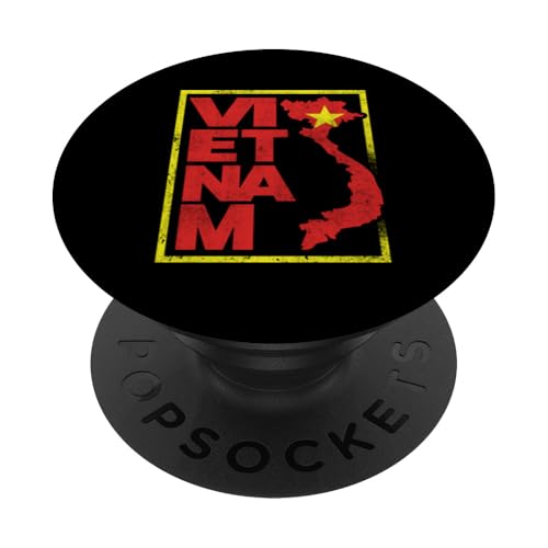 Vietnamesische Vietnamesische Vietnam-Flagge, Vietnam-Silhouette PopSockets Klebender PopGrip von Vietnam - Vietnamese Heritage Roots Flag Designs