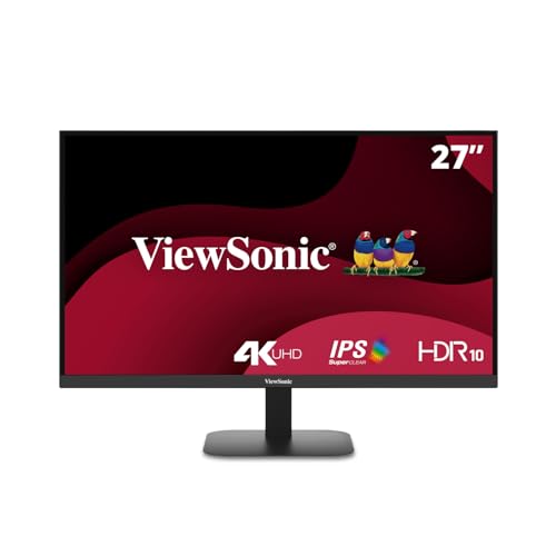 ViewSonic VA2708-4K-HD 27 Zoll 4K UHD Monitor mit HDR 10, Dual HDMI und DisplayPort, SuperClear® IPS von ViewSonic