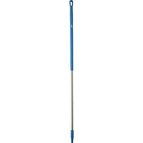 Vikan 29393 59" Stainless Steel Handle with Threaded Tip, 1-7/32" Diameter, Blue von Vikan