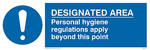 5 Stück – Deated Area Hygiene Rules Schild – 150 x 50 mm – L15 von Viking Signs