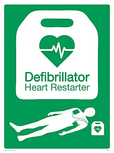 5er-Pack – Defibrillator Heart Restarter BHF Schild – 150 x 200 mm – A5P von Viking Signs