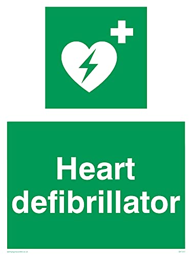 Herz-Defibrillator-Schild, 150 x 200 mm, A5P, 5 Stück von Viking Signs
