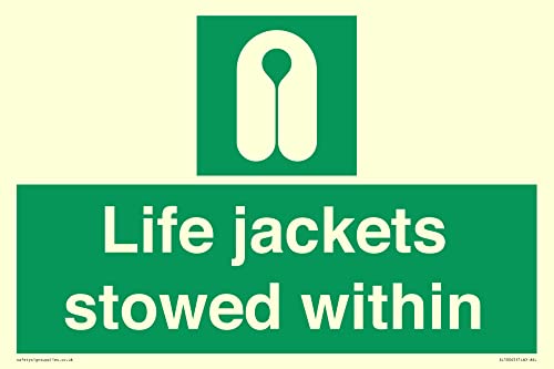 Schild mit Aufschrift "Life Jacks", 300 x 200 mm, A4L von Viking Signs