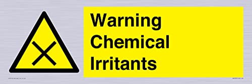 Warnschild mit Aufschrift "Warning Chemical Irritans", 600 x 200 mm, L62 von Viking Signs