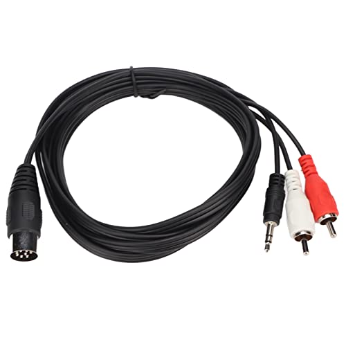 Din 8-polig auf 3,5 Mm 2 Cinch-Kabel, 8-poliger DIN-Stecker auf 2 RCA/3,5 Mm Männlich TRS Stereo-AUX-Adapterkabel für Verstärker-Empfänger-Subwoofer, 5,9 Fuß von Vikye