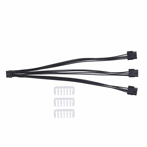 Grafikkartenkabel, PCIE 5.0 Rechtwinkliges 12 + 4-poliges auf 3 X 8-poliges Verlängerungsstromkabel, 16-poliges auf 3 X 8-poliges GPU-Kabel für 3090TI 4090 4080 Grafikkarte (Black) von Vikye