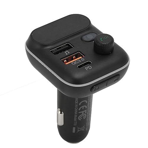 Schnellladender Bluetooth 5.0-Auto-FM-Transmitter, USB-Freisprech-Anruf-Ladegerät für Fahrzeuge, Multifunktions-Radioempfänger von Vikye