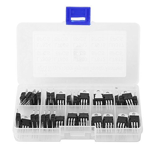 Transistor Sortiment Kit, 10 Werte Transistor für berührungslosen Schalter mit Aufbewahrungsbox L7805 L7806 L7809 L7812 L7815 L7824 L7905 L7912 L7915 LM317 (jeweils 6 Stück) 60St von Vikye