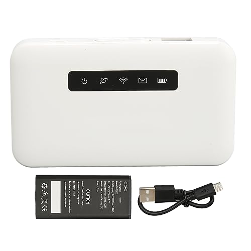 Vikye 4G LTE Mobiler WLAN-Hotspot, SIM-Kartensteckplatz, RJ45 WAN LAN 300 Mbit/s, Unterstützung für 32 Benutzer, Modem für Reisen Im Innen- und Außenbereich, 2600-mAh-Akku von Vikye