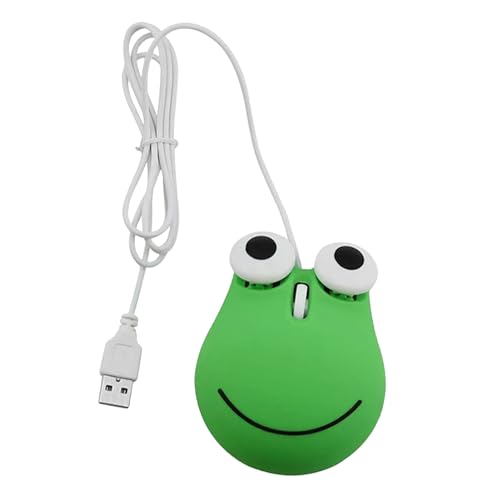 Vikye USB-Kabel-Computermaus, Gaming-Maus, Ergonomische Schnurgebundene Maus, Grüne Froschform, Laptop-Maus für Laptop-PC von Vikye