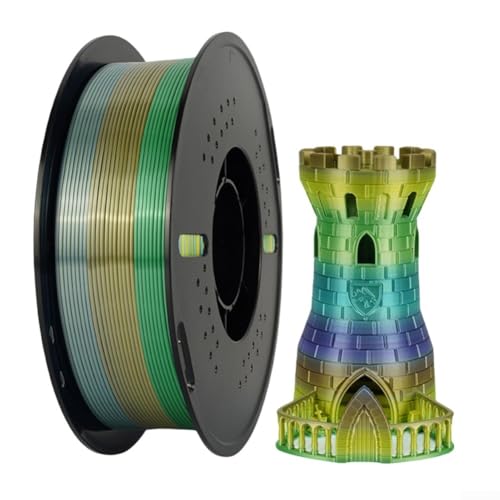 Silk Rainbow for 3D Printing PLA Filament 1 75mm for FDM Printers Low Shrinkage and High Strength Features (D) von Vilgftyiet