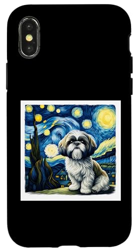 Hülle für iPhone X/XS Shih Tzu Sternennachthemd Vincent Van Gogh Art Dog von Vincent Van Gogh Gifts and Famous Art Shirts