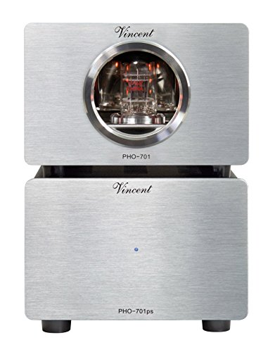 Vincent PHO-701, High-End Röhren-Phono-Vorverstärker, externes Netzteil, USB-Ausgang zum Digitalisieren von Vinyl-Platten, für MM und MC-Abtastsysteme, Silber von Vincent