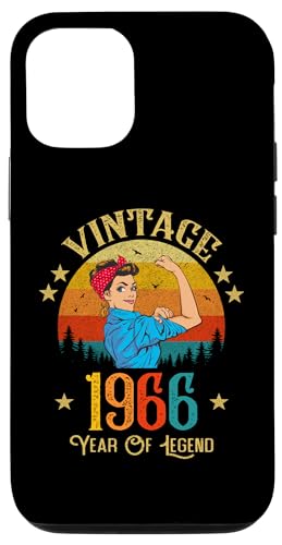 Hülle für iPhone 12/12 Pro Vintage 1966 Geburtstagsgeschenk für Frauen Lustiges 59 Jahre altes Geschenk von Vintage 1966 Shirt Classic Retro 59 Birthday Gift