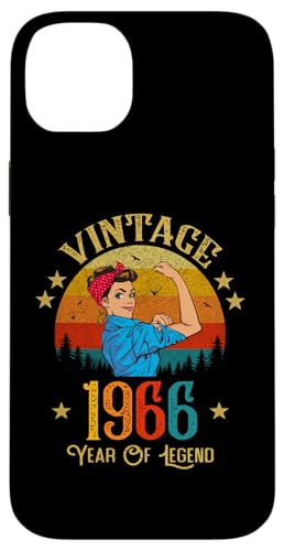 Hülle für iPhone 14 Plus Vintage 1966 Geburtstagsgeschenk für Frauen Lustiges 59 Jahre altes Geschenk von Vintage 1966 Shirt Classic Retro 59 Birthday Gift