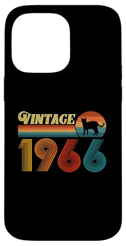 Hülle für iPhone 14 Pro Max Vintage Lustiges Katzenshirt Geburtstagsgeschenk 1966 Männer Frauen 59 Jahre von Vintage 1966 Shirt Classic Retro 59 Birthday Gift