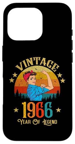 Hülle für iPhone 16 Pro Vintage 1966 Geburtstagsgeschenk für Frauen Lustiges 59 Jahre altes Geschenk von Vintage 1966 Shirt Classic Retro 59 Birthday Gift