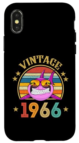 Hülle für iPhone X/XS Vintage Hai Geschenk 59 Jahre alt für Frauen Retro Vintage 1966 von Vintage 1966 Shirt Classic Retro 59 Birthday Gift