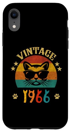 Hülle für iPhone XR Vintage Lustiges Katzenshirt Geburtstagsgeschenk 1966 Männer Frauen 59 Jahre von Vintage 1966 Shirt Classic Retro 59 Birthday Gift