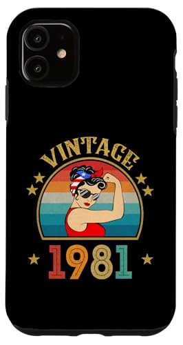 Hülle für iPhone 11 Geschenk zum 44. Geburtstag, 44 Jahre alt, für Frauen, Retro, Vintage 1981 von Vintage 1981 Shirt Classic Retro 44 Birthday Gift