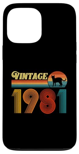 Hülle für iPhone 13 Pro Max Vintage Lustiges Katzenhemd Geburtstagsgeschenk 1981 Männer Frauen 44 Jahre von Vintage 1981 Shirt Classic Retro 44 Birthday Gift