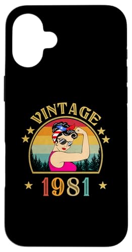 Hülle für iPhone 16 Plus Geschenk zum 44. Geburtstag, 44 Jahre alt, für Frauen, Retro, Vintage 1981 von Vintage 1981 Shirt Classic Retro 44 Birthday Gift