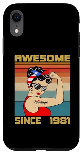 Hülle für iPhone XR Geschenk zum 44. Geburtstag, 44 Jahre alt, für Frauen, Retro, Vintage 1981 von Vintage 1981 Shirt Classic Retro 44 Birthday Gift