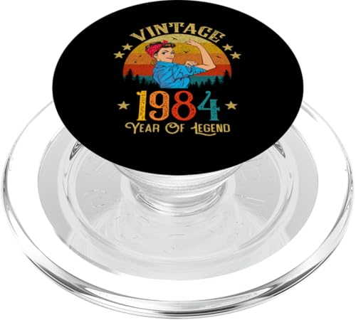 Vintage 1984 Geburtstagsgeschenk für Frauen Lustiges 41 Jahre altes Geschenk PopSockets PopGrip für MagSafe von Vintage 1984 Shirt Classic Retro 41 Birthday Gift