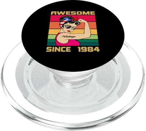 Vintage 1984 Geburtstagsgeschenke für Frauen 41 Jahre alt geboren 1984 PopSockets PopGrip für MagSafe von Vintage 1984 Shirt Classic Retro 41 Birthday Gift