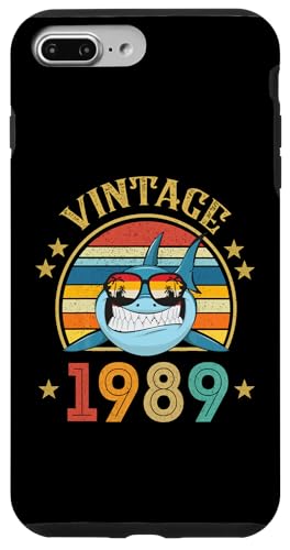 Hülle für iPhone 7 Plus/8 Plus Vintage Hai Geschenk 36 Jahre alt für Männer Retro Vintage 1989 von Vintage 1989 Shirt Classic Retro 36 Birthday Gift