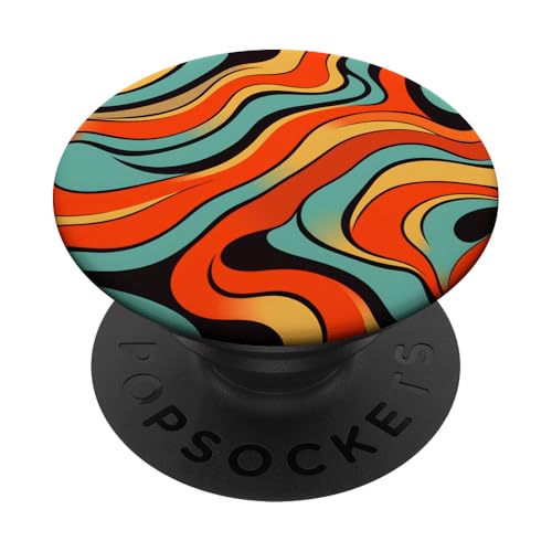 Retro 60er Jahre Pop Art buntes Vintage abstraktes Muster PopSockets Klebender PopGrip von Vintage 60s Pop Art Movement