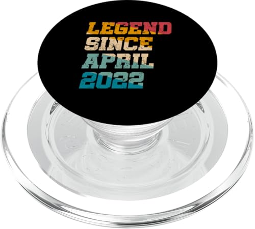 Legend Since April 2022 Lustige Geschenke für 3 Jahre zum 3. Geburtstag PopSockets PopGrip für MagSafe von Vintage Anniversary Birthday Novelty Gifts By Mj