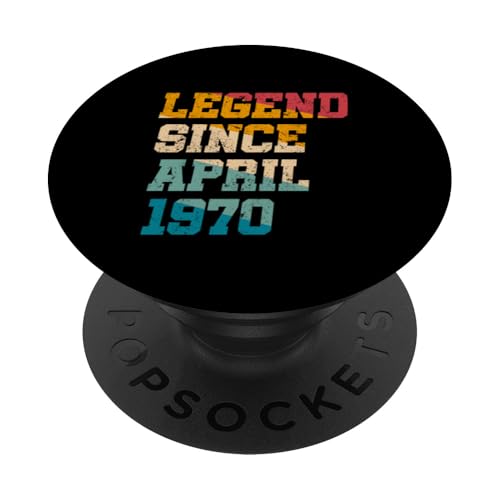 Legende seit April 1970 Lustiger 55. Geburtstag PopSockets Klebender PopGrip von Vintage Anniversary Birthday Novelty Gifts By Mj