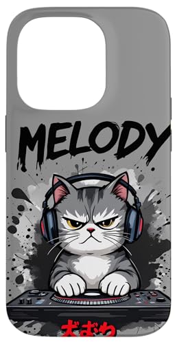 Coole DJ-Katzen-Melodie-T-Shirts für Musikliebhaber im Anime-Stil für Jungen Hülle für iPhone 14 Pro von Vintage DJ Cat T-shirt