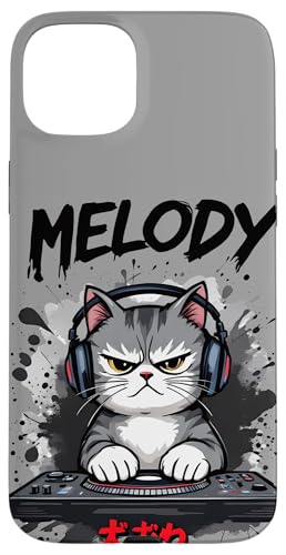 Coole DJ-Katzen-Melodie-T-Shirts für Musikliebhaber im Anime-Stil für Jungen Hülle für iPhone 15 Plus von Vintage DJ Cat T-shirt