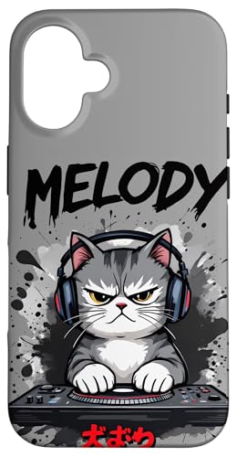 Coole DJ-Katzen-Melodie-T-Shirts für Musikliebhaber im Anime-Stil für Jungen Hülle für iPhone 16 von Vintage DJ Cat T-shirt