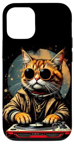 Hülle für iPhone 12/12 Pro Cool DJ Cat Retro Hip Hop Vinyl Plattenspieler von Vintage DJ Cat T-shirt