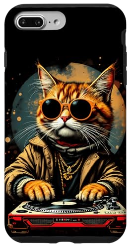 Hülle für iPhone 7 Plus/8 Plus Cool DJ Cat Retro Hip Hop Vinyl Plattenspieler von Vintage DJ Cat T-shirt