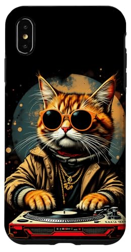 Hülle für iPhone XS Max Cool DJ Cat Retro Hip Hop Vinyl Plattenspieler von Vintage DJ Cat T-shirt