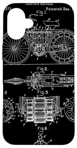 Hülle für iPhone 16 Plus Vintage Elektrofahrrad Diagramm von Vintage Diagrams