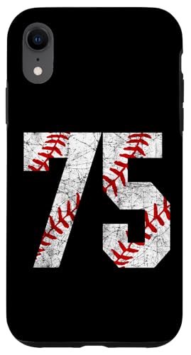 Hülle für iPhone XR Vintage Baseball Mom #75 Trikot Baseball Lieblingsspieler von Vintage Distressed Love Baseball Number Classics